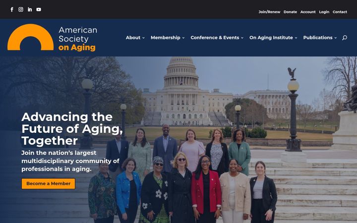Screenshot of asaging.org