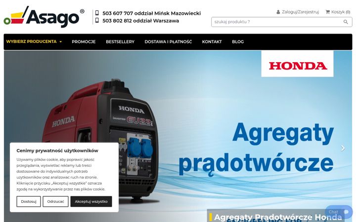 Screenshot of asago.pl