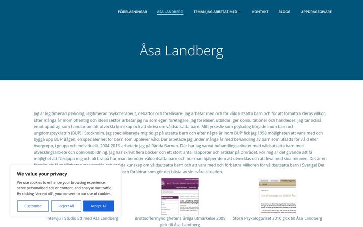Screenshot του asalandberg.se