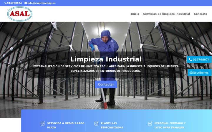 Skærmbillede af asalcleaning.es