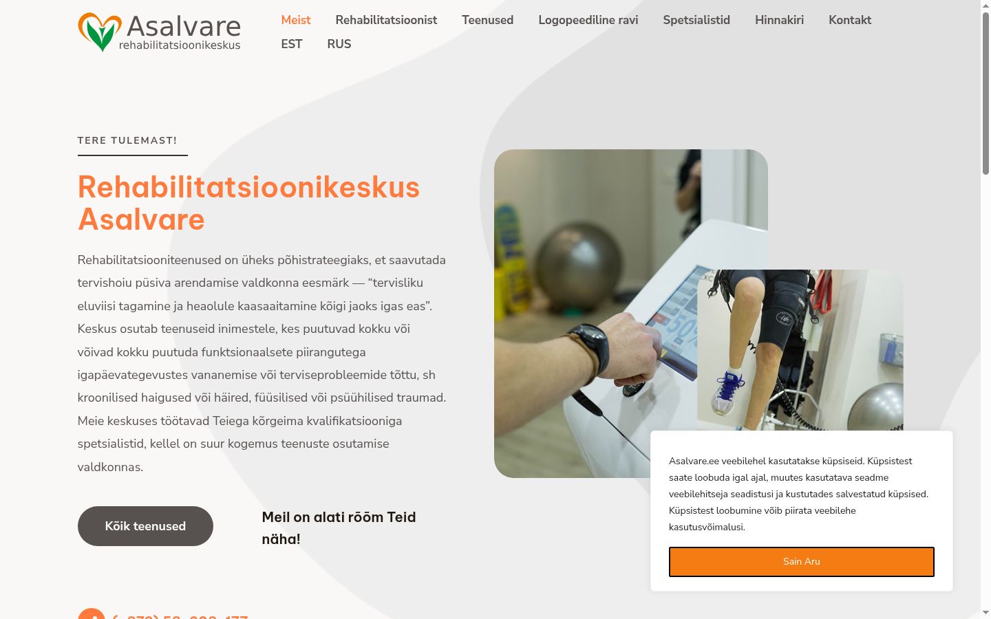 Ekraanipilt nõusolekubännerist, mida näidati enne mis tahes suhtlust