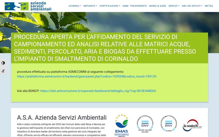 Screenshot of asambiente.it