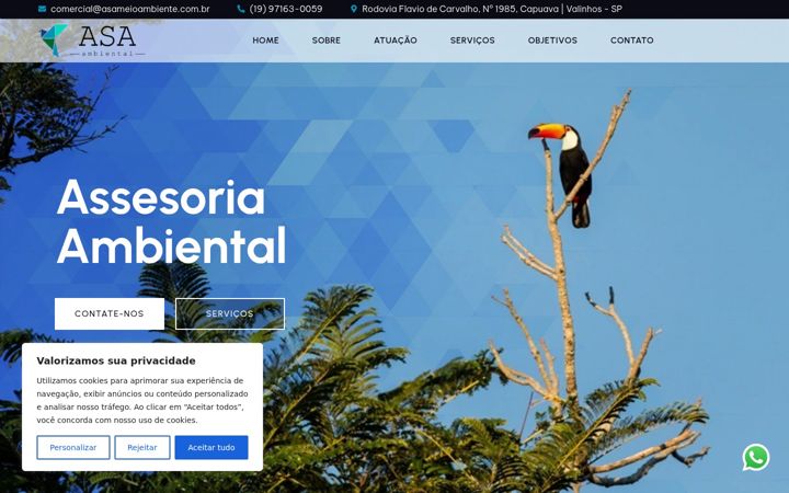 Screenshot of asameioambiente.com.br