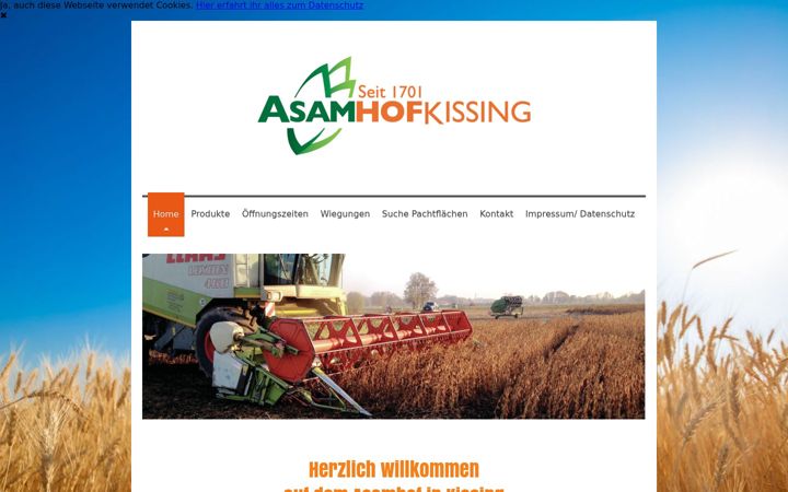 Snimka zaslona za asamhof-kissing.de