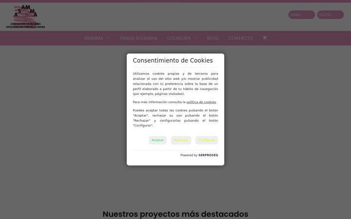 Screenshot of asamma.org