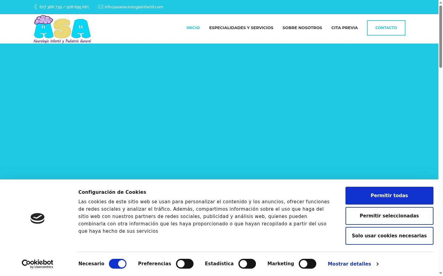 Screenshot des Einwilligungsbanners vor jeglicher Interaktion