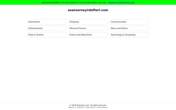 Screenshot of asansorseyirdefteri.com