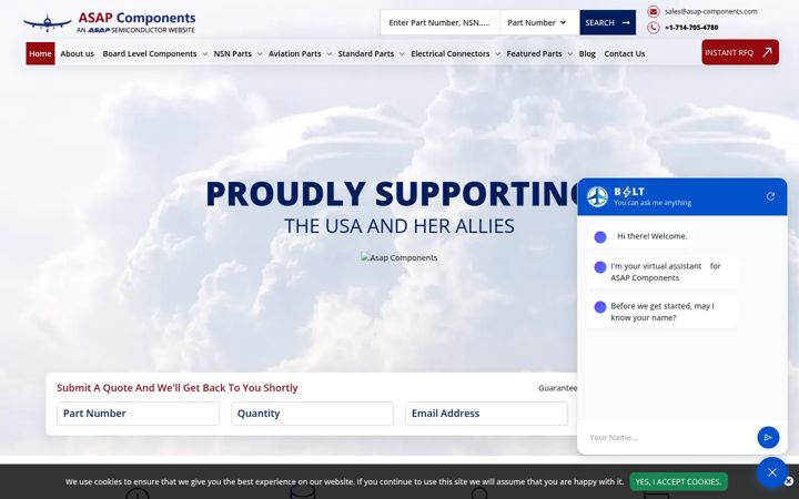 Screenshot of asap-components.com