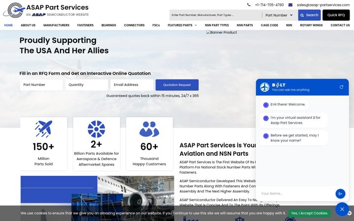Screenshot of asap-partservices.com