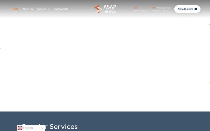 Екранна снимка на asap-signs.co.uk