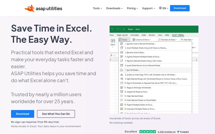 Screenshot of asap-utilities.com