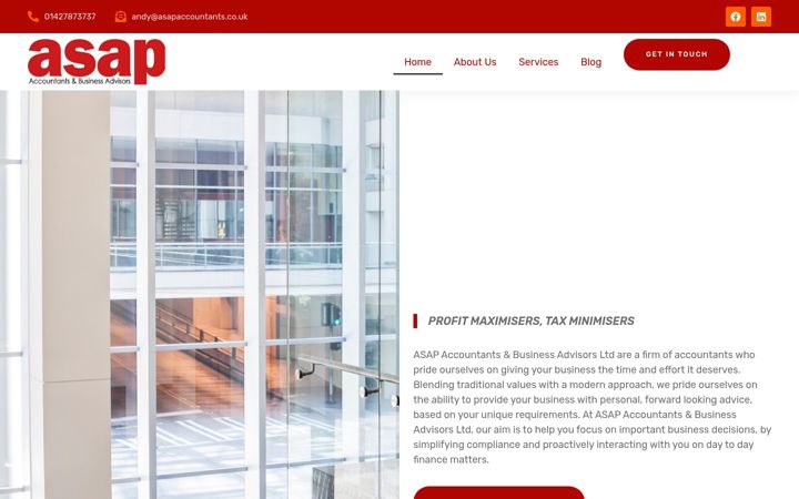 Screenshot of asapaccountants.co.uk