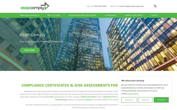 Screenshot di asapcomply.com
