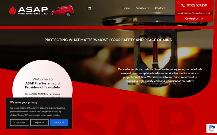 Screenshot of asapfiresystems.co.uk