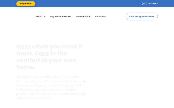 Screenshot di asaphealthsolutions.com