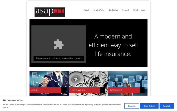 Screenshot di asaplife.com