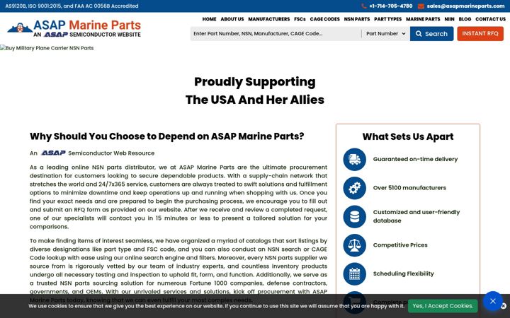 Screenshot of asapmarineparts.com