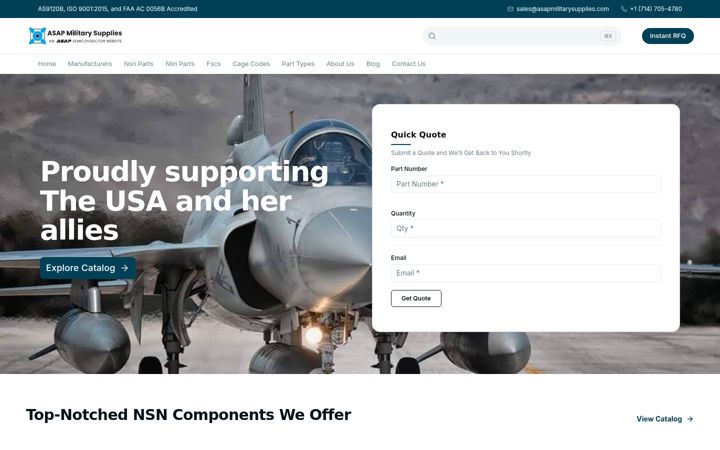 Screenshot of asapmilitarysupplies.com