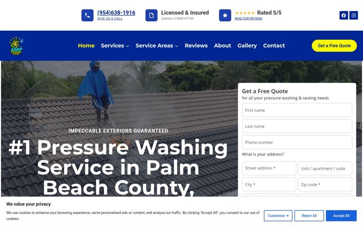 Screenshot of asappressureclean.com