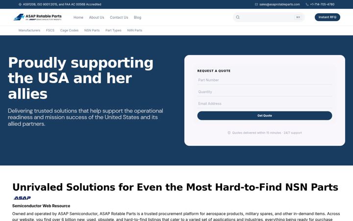 Screenshot of asaprotableparts.com