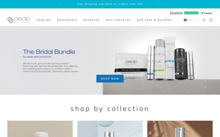 Ekrānuzņēmums no asapskincare.co.uk
