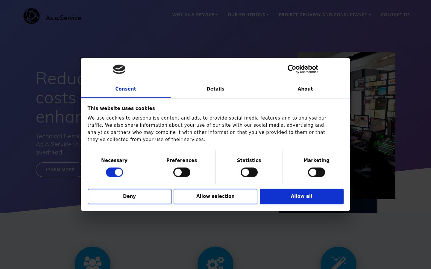 Screenshot of the consent banner shown before any interaction