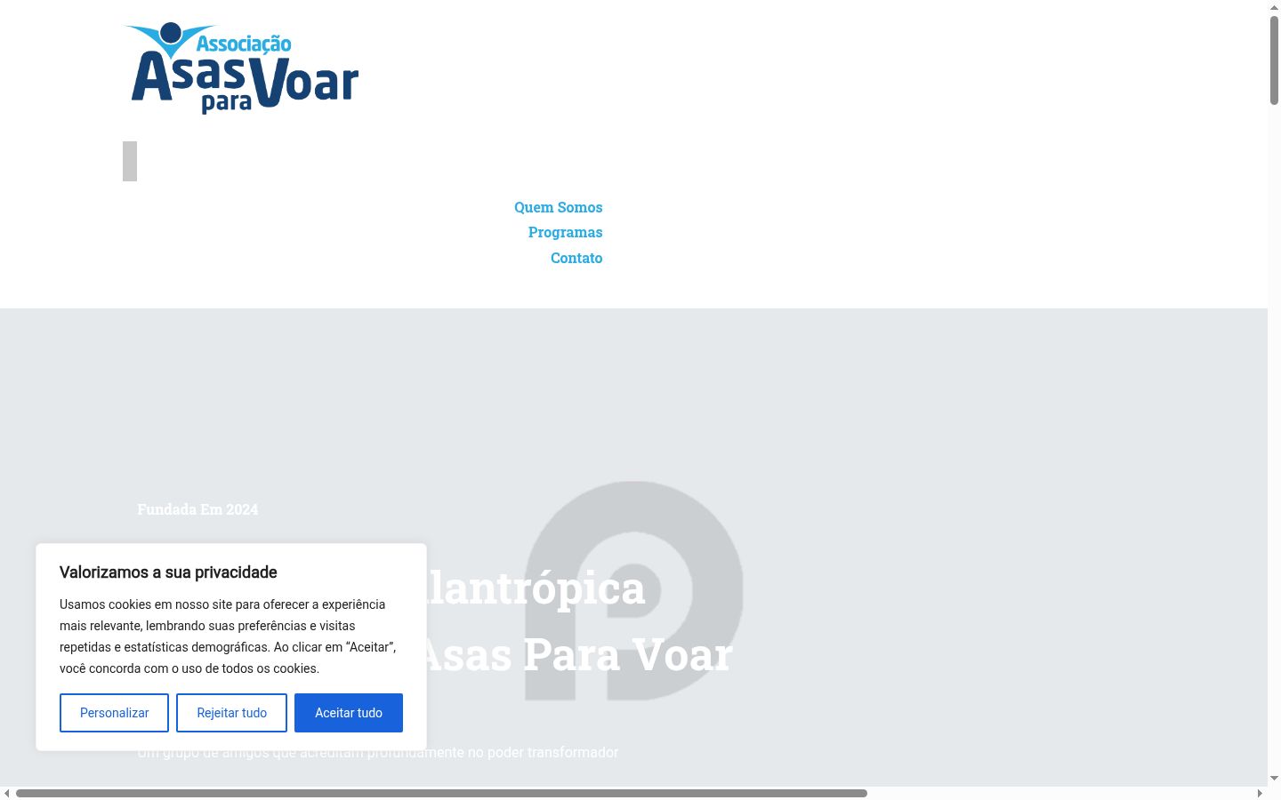 Screenshot of the consent banner shown before any interaction