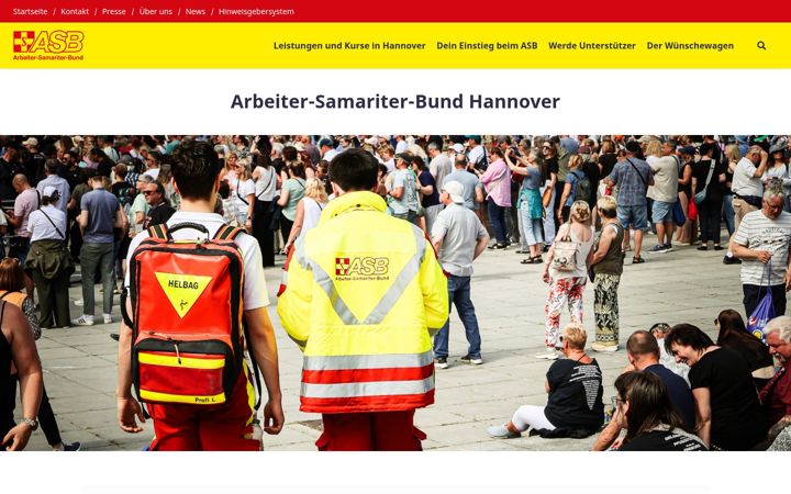 Screenshot of asb-hannover.de