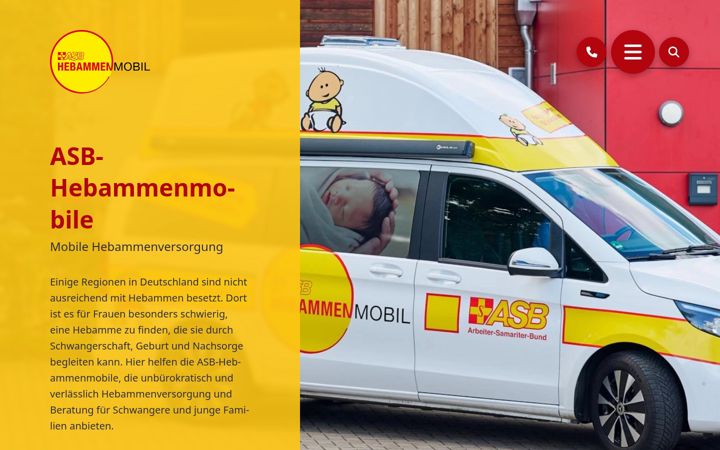 Screenshot of asb-hebammenmobil.de
