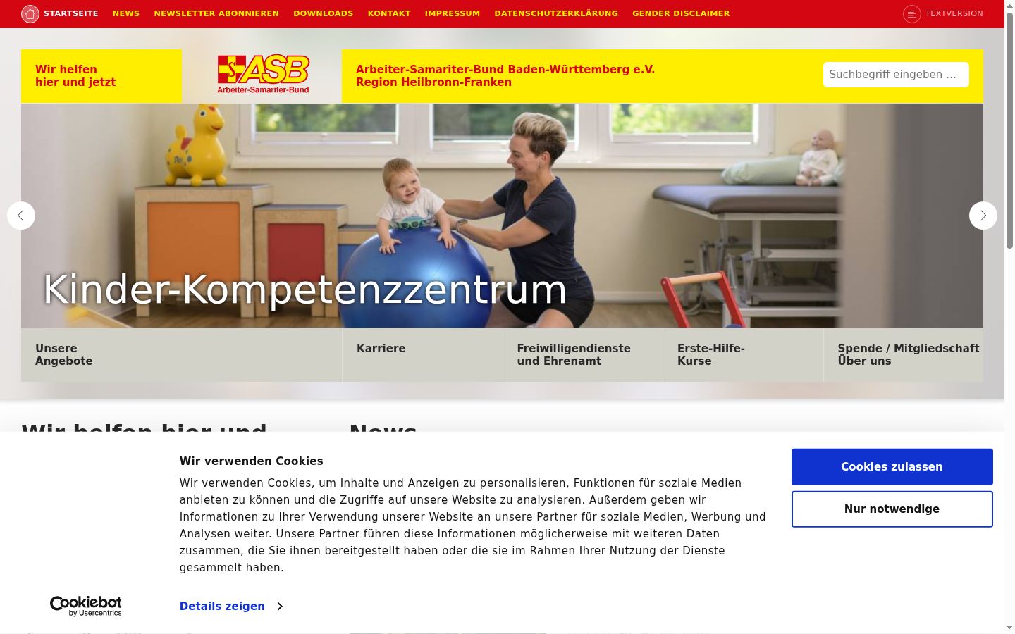 Skärmbild av samtyckesbannern som visades före någon interaktion