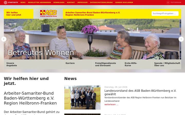 Screenshot of asb-heilbronn.de