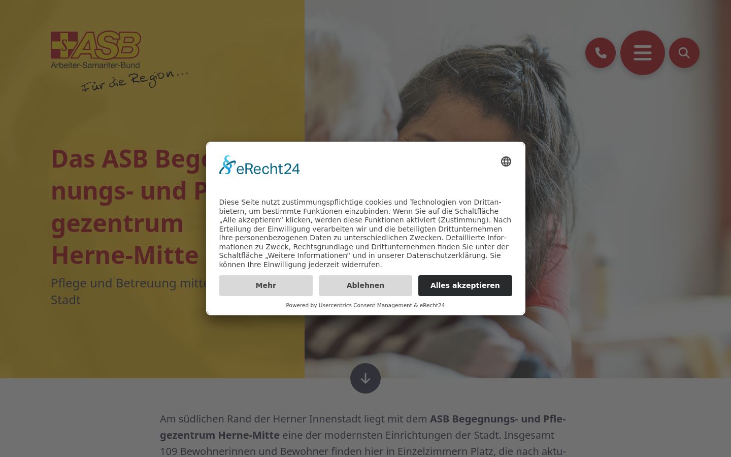 Screenshot of the consent banner shown before any interaction
