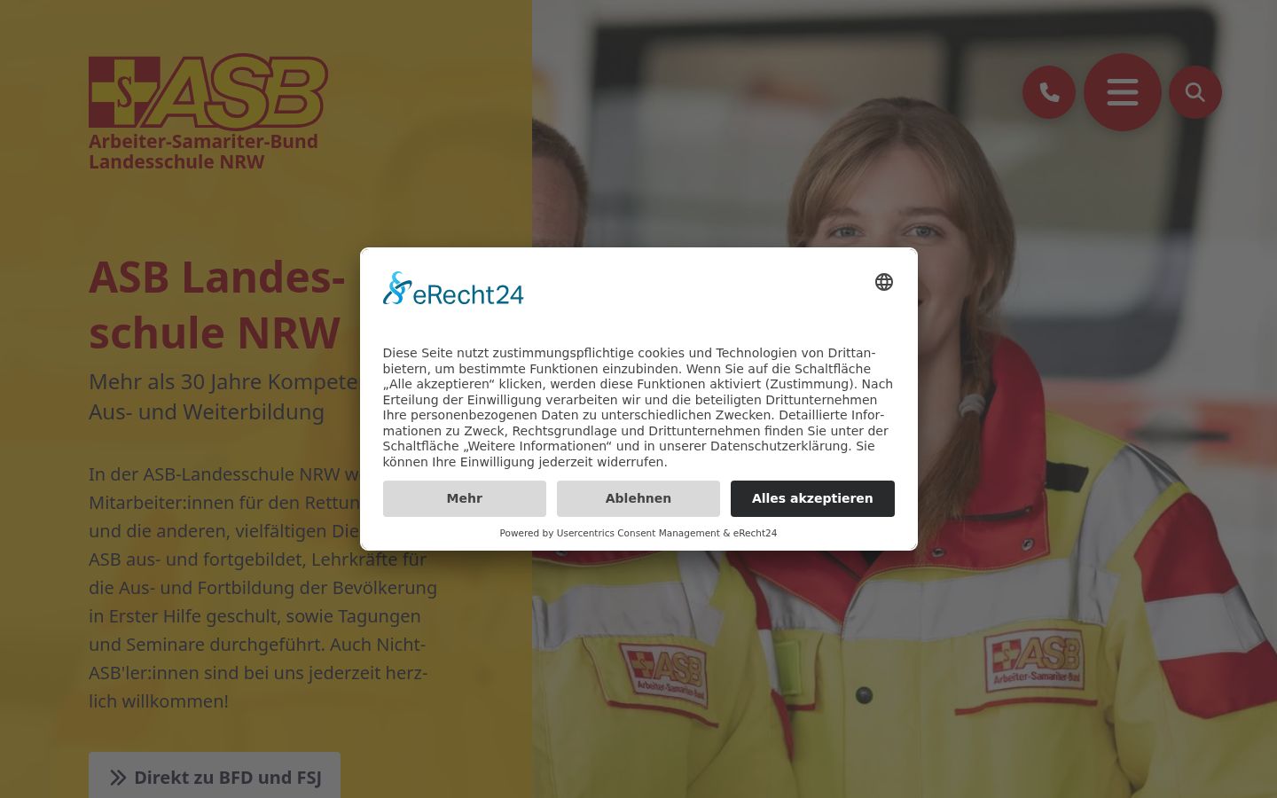 Screenshot of the consent banner shown before any interaction