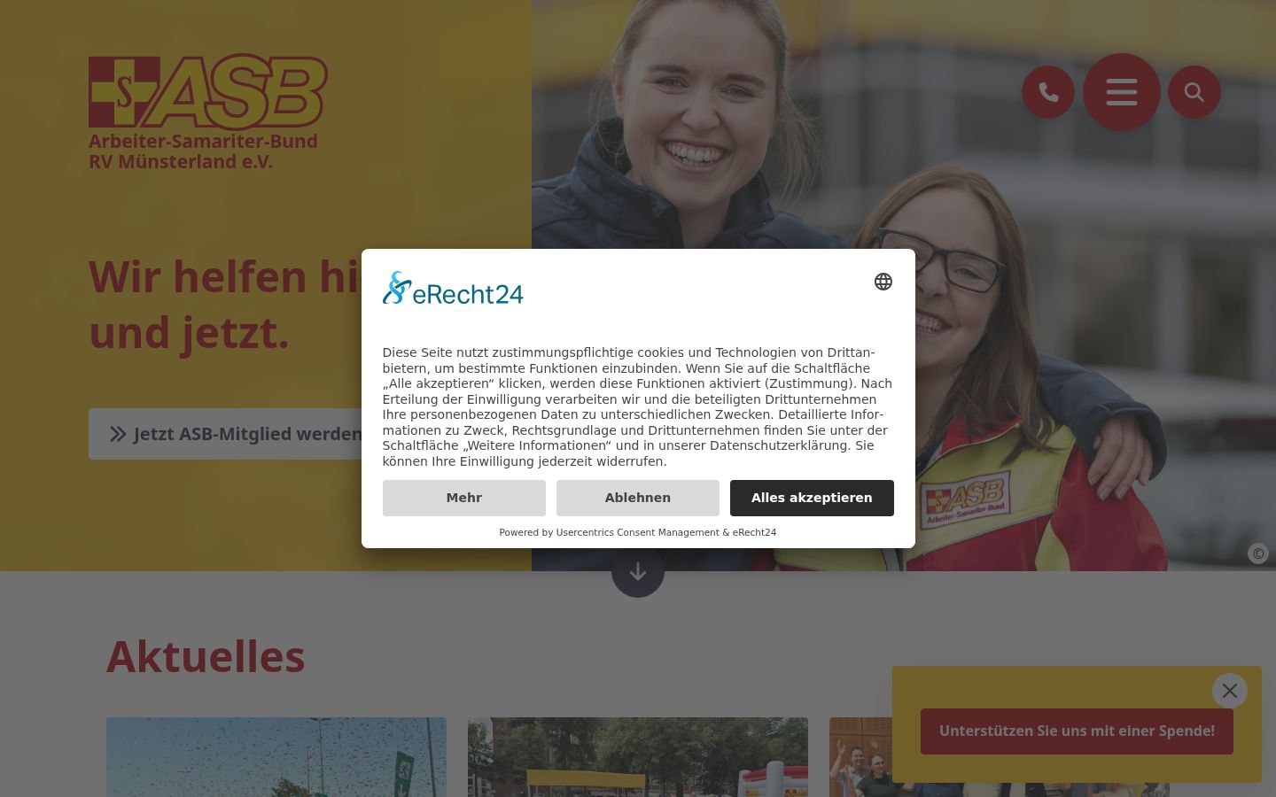 Screenshot tal-banner tal-kunsens muri qabel kwalunkwe interazzjoni