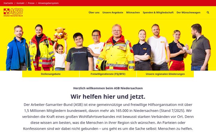 Screenshot of asb-niedersachsen.org