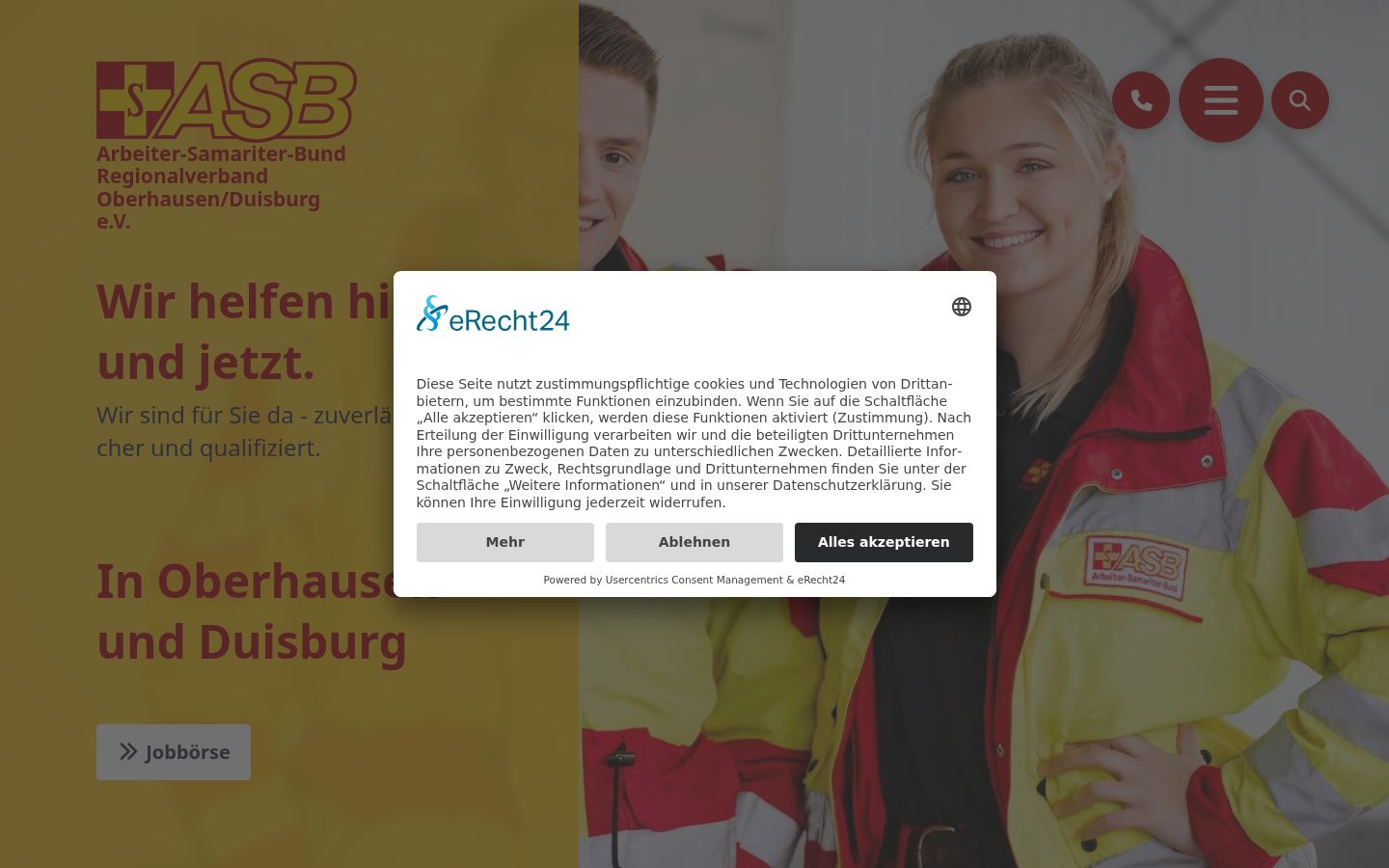 Screenshot of the consent banner shown before any interaction