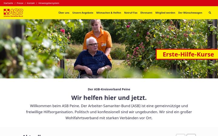 Screenshot of asb-peine.de