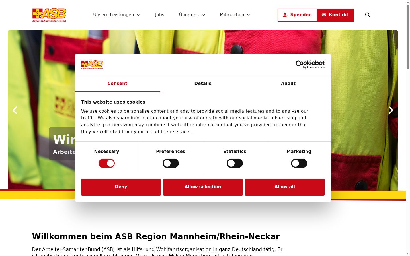 Screenshot tal-banner tal-kunsens muri qabel kwalunkwe interazzjoni