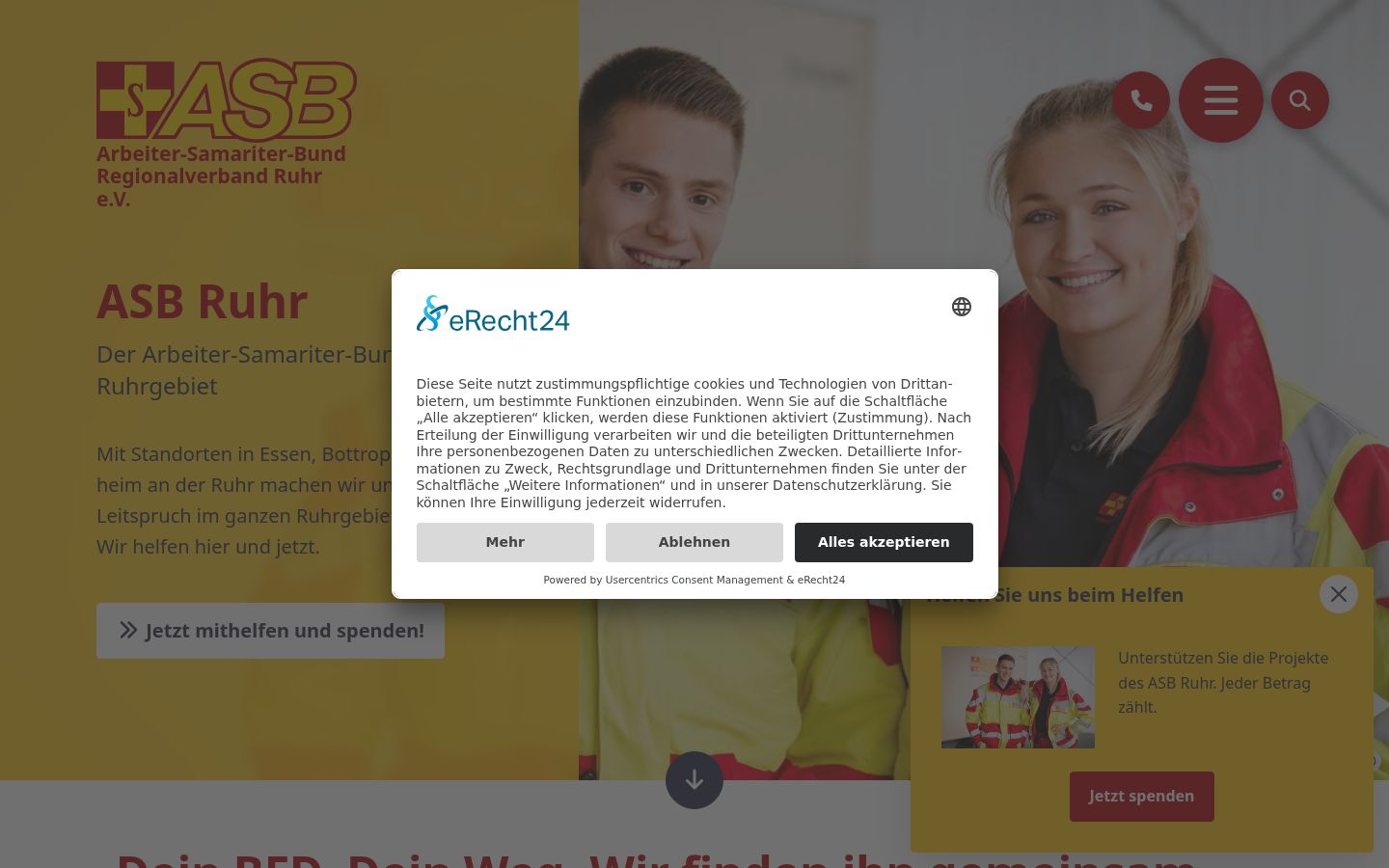 Screenshot tal-banner tal-kunsens muri qabel kwalunkwe interazzjoni