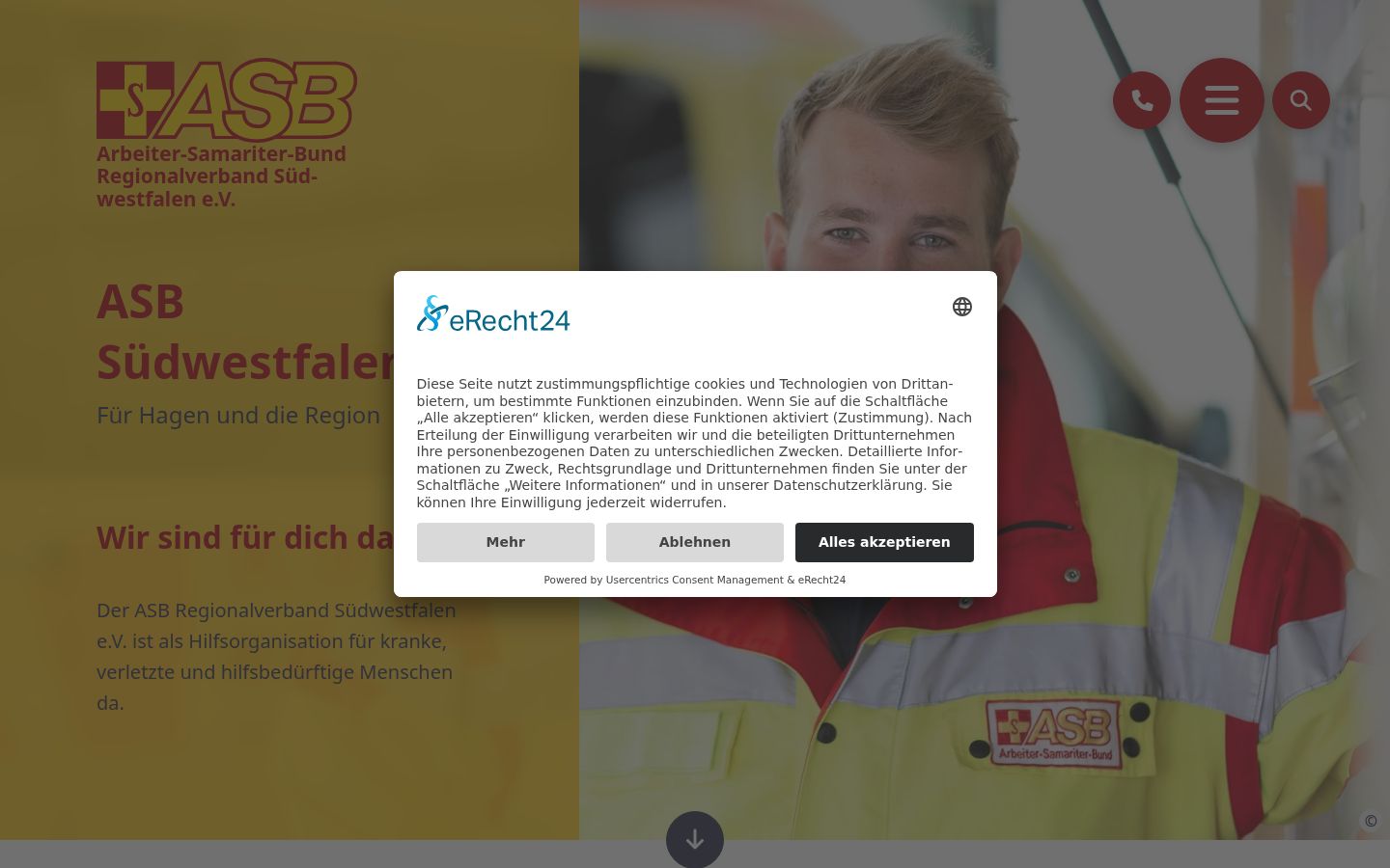 Screenshot of the consent banner shown before any interaction