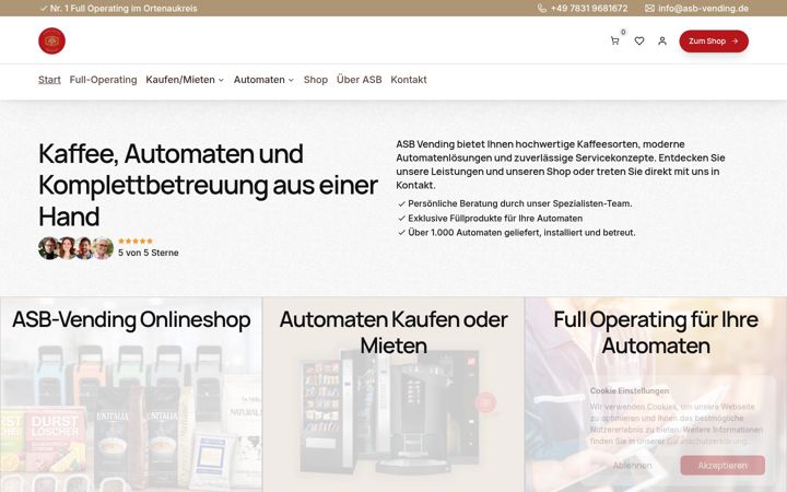 Screenshot ta' asb-vending.de