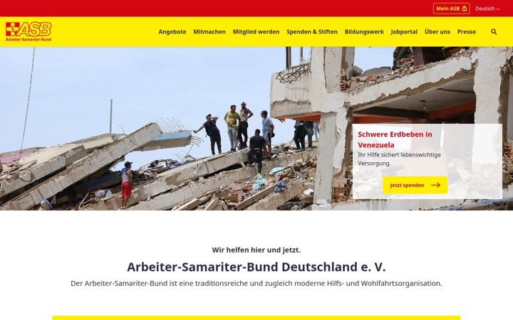 Screenshot of asb.de