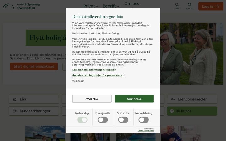 Screenshot of asbank.no