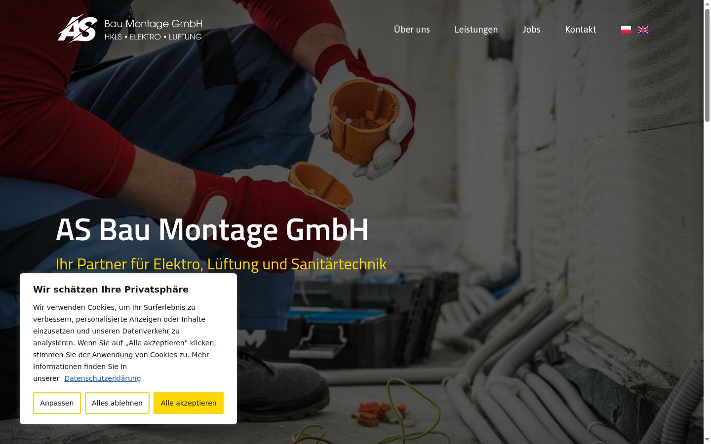 Screenshot del banner di consenso mostrato prima di qualsiasi interazione