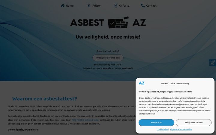Screenshot of asbest-az.be
