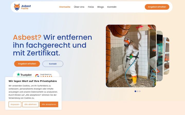 Screenshot of asbestfuchs.ch