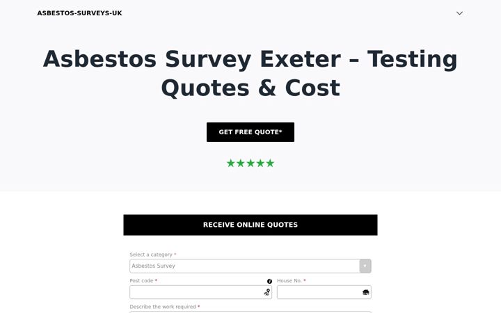 Screenshot of asbestos-surveys-uk.co.uk