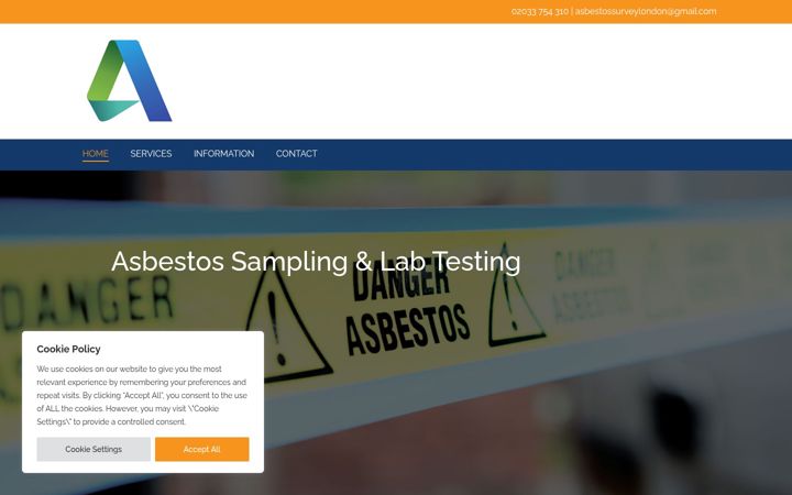 Skjámynd af asbestos-testing.london