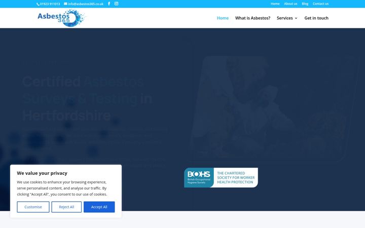 Ekrānuzņēmums no asbestos365.co.uk