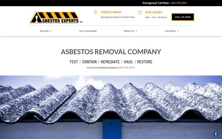 Screenshot of asbestosexperts.com